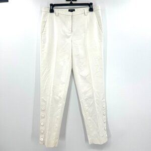 Worth New York White Tapered Leg Ankle Button Pants Women's 4